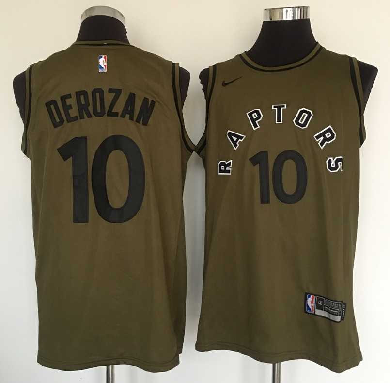 Raptors 10 DeMar DeRozan Olive Nike Swingman Stitched NBA Jersey